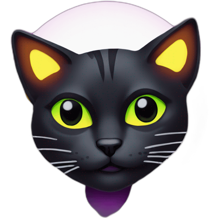 dark neon cyberpunk cat emoji