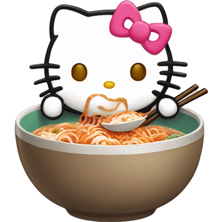 Hello kitty eating ramen emoji