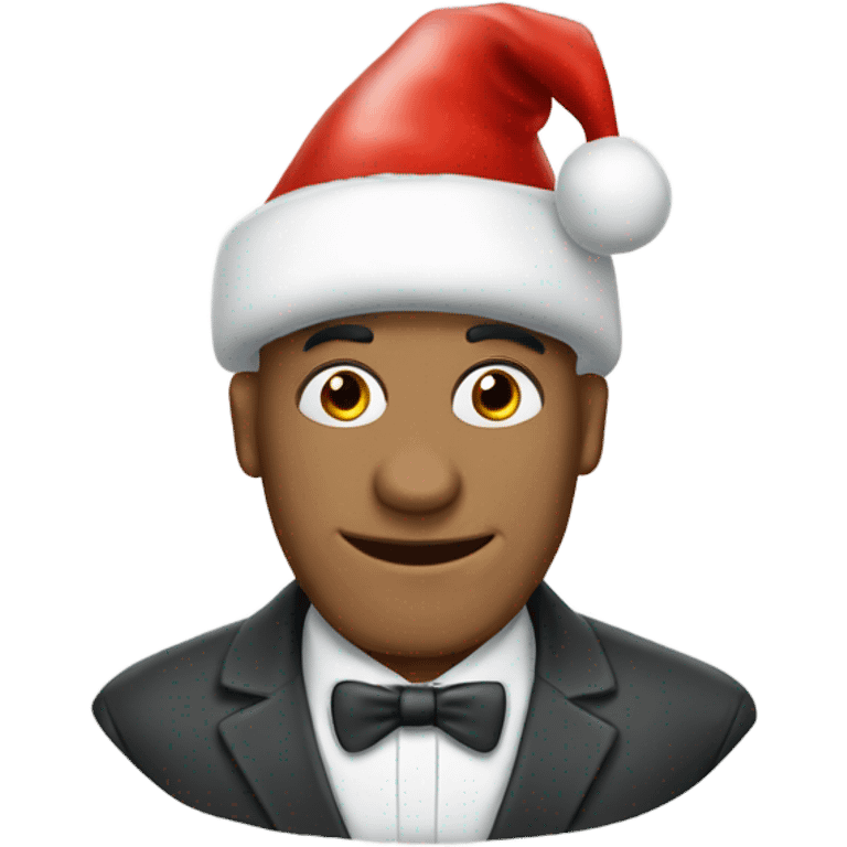 igloo xmas santa hat on bald man in formal attire emoji