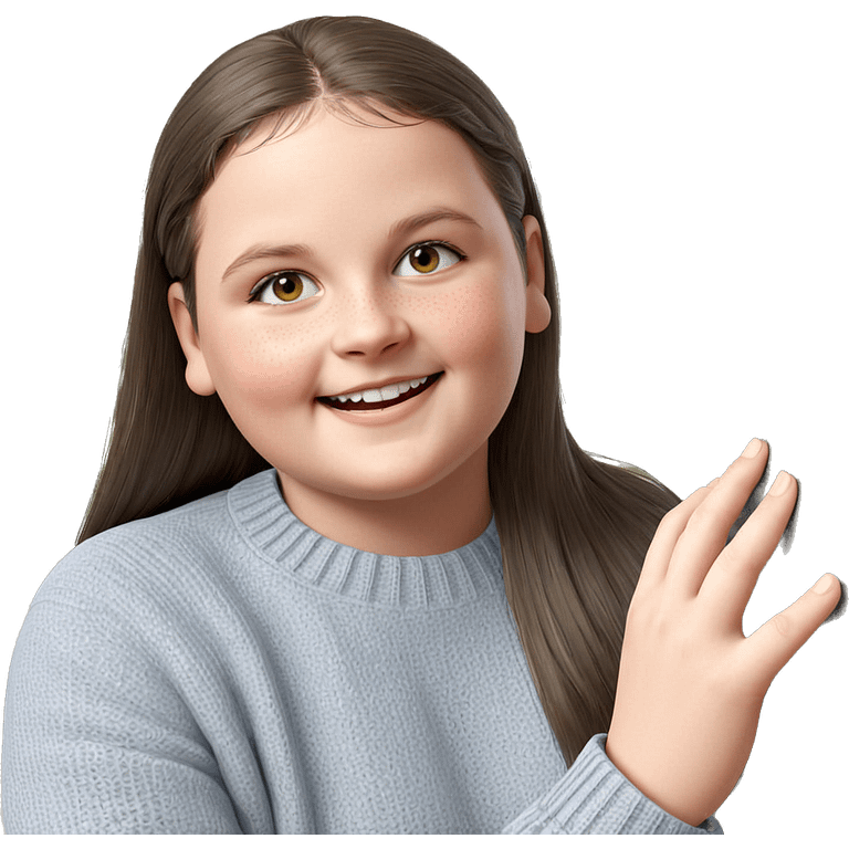 smiling girl in cozy sweater emoji