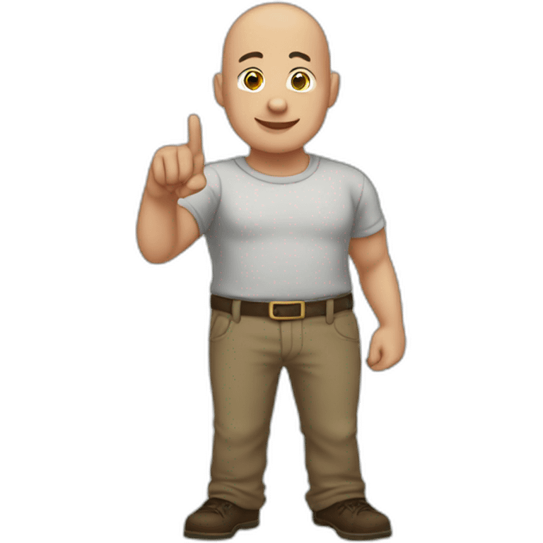 bald and proud fullbody hand pointing emoji