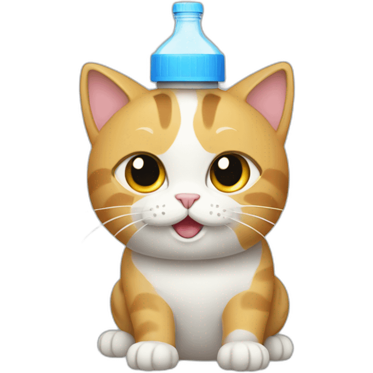 cat with bottle of water emoji