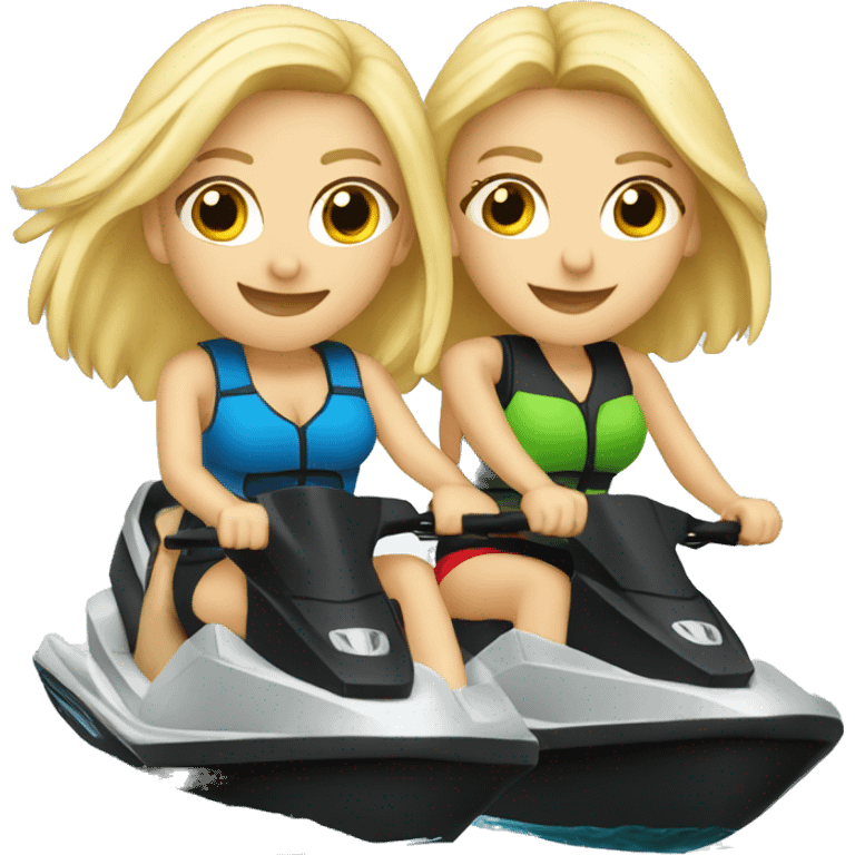 blonde couple hoppin off a jetski emoji