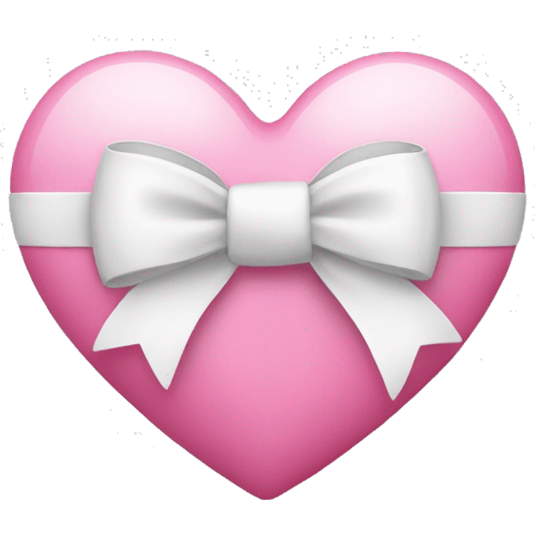 Pink heart with white bow emoji