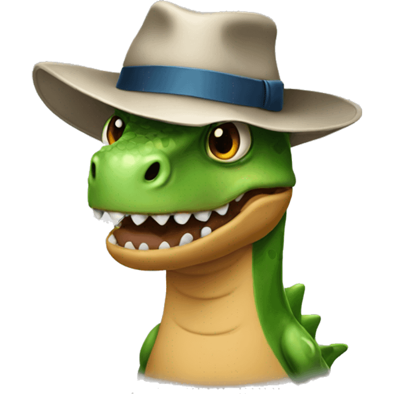 A Dino with a hat  emoji