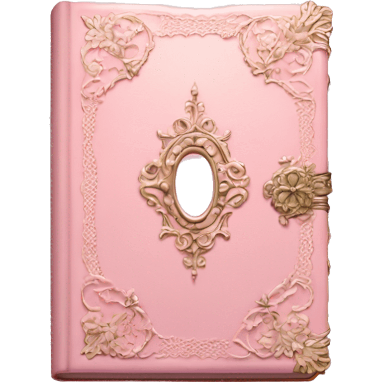 vintage rococo light pink book with lace  emoji