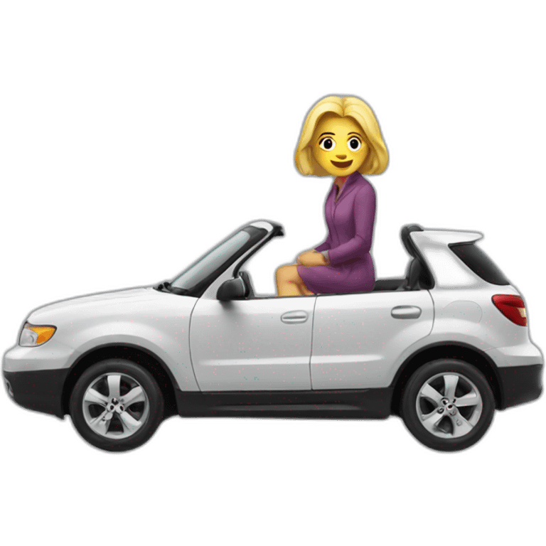 lady on a car emoji