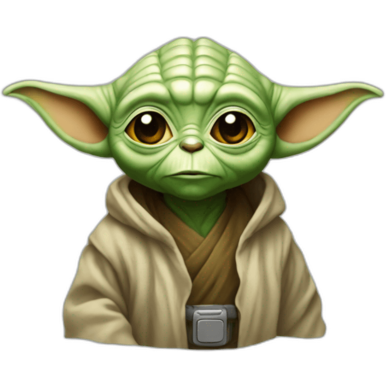 Yoda avec un singe emoji