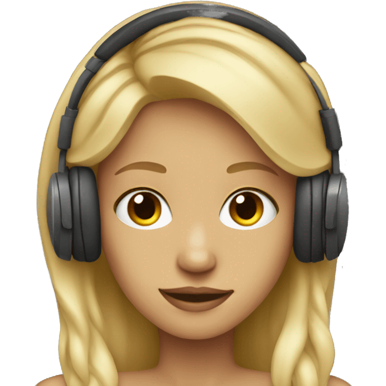 dark blondie wearing headphones  emoji