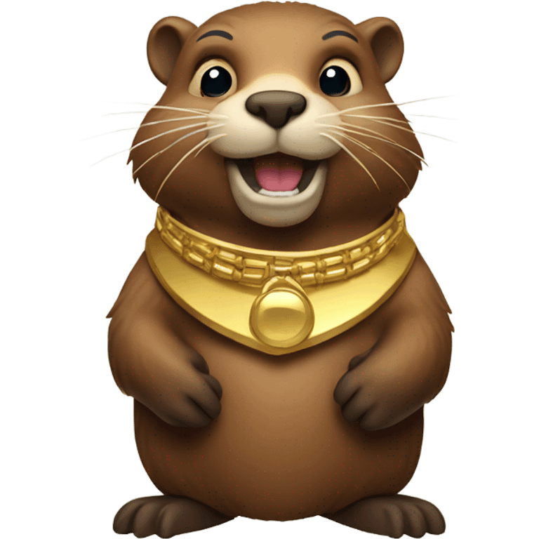 a beaver with a gold collar emoji