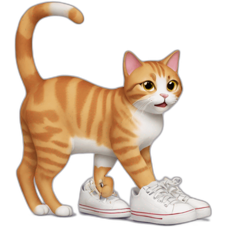 Cat with shoes emoji