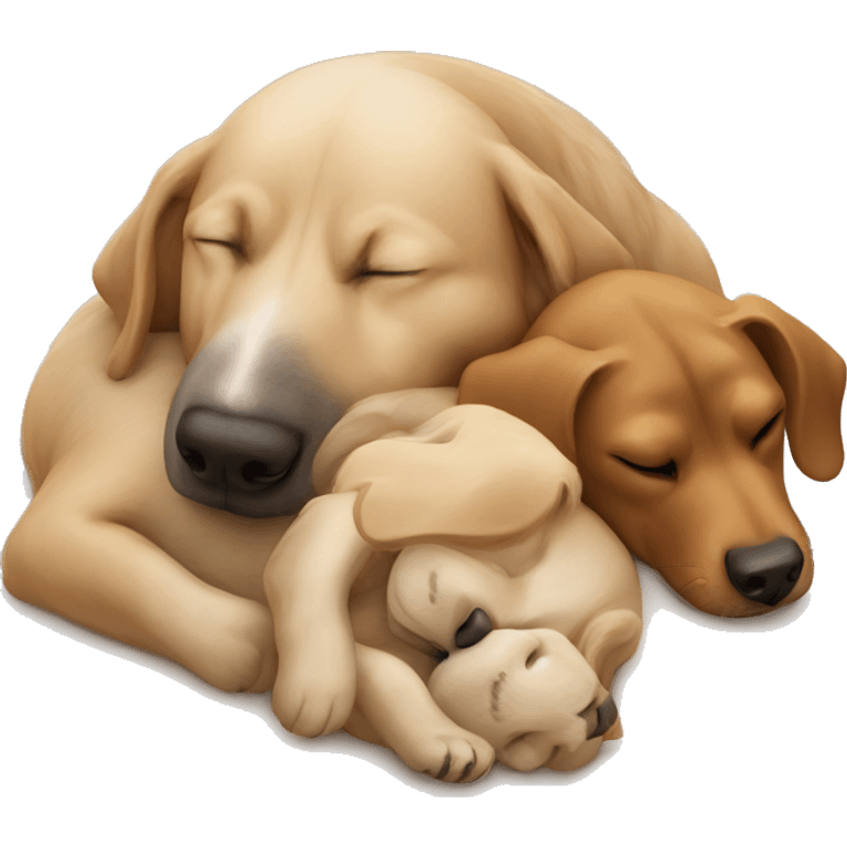 Dog sleeping with dogs emoji