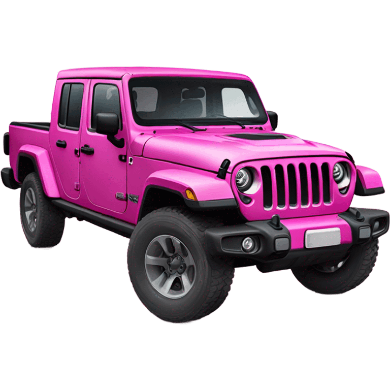 Realistic hot pink to pastel pink ombre Jeep Gladiator truck. emoji