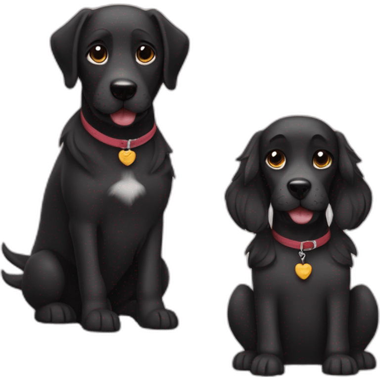 black dog chai dog, brunete couple emoji