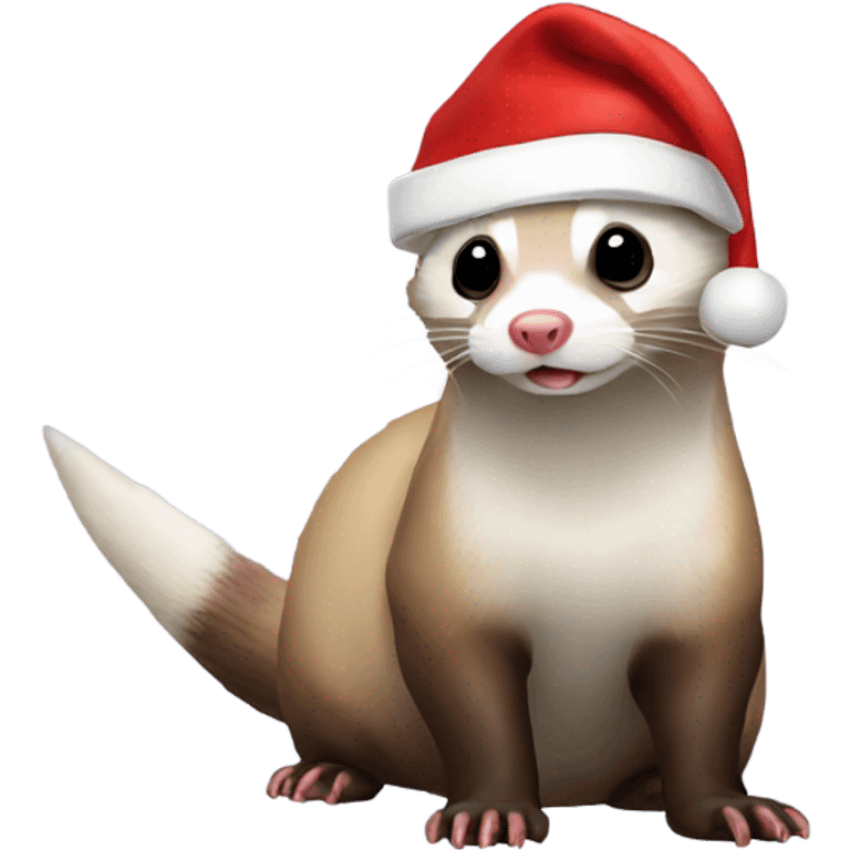 Ferret in a Santa hat emoji