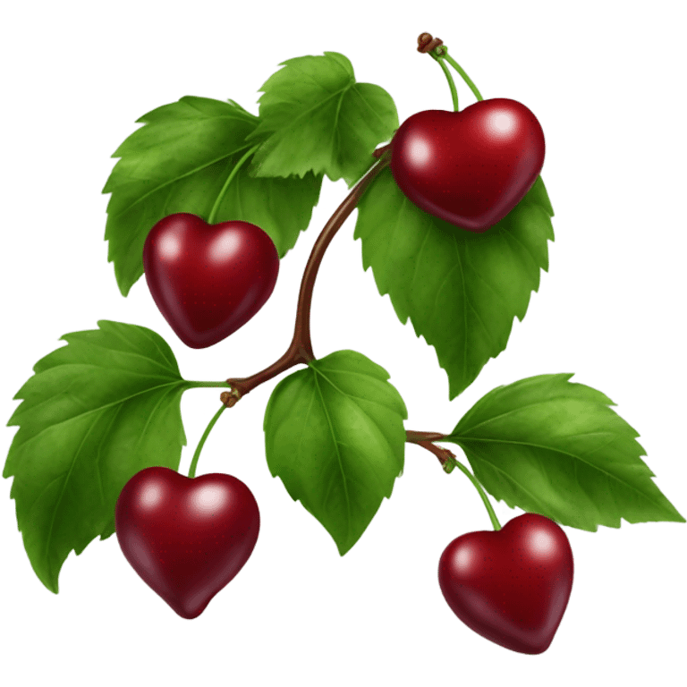 Heart shape cherries emoji