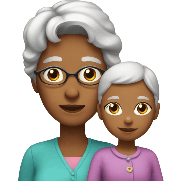 Grandma and granddaughter emoji