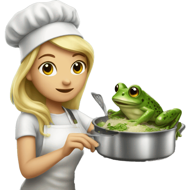 Girl cooking frog emoji