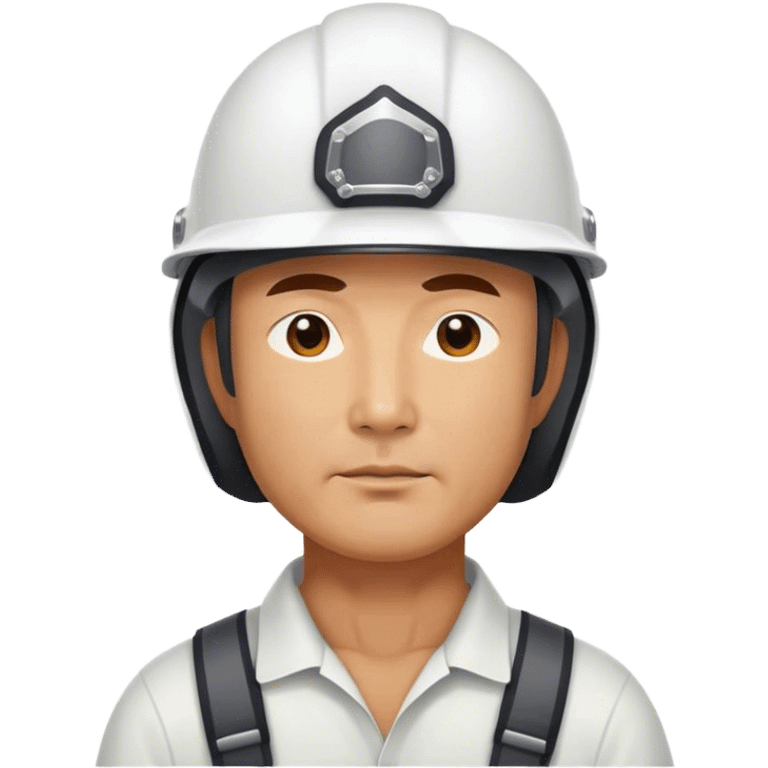 photorealistic korean worker middle age man 
in a helmet emoji