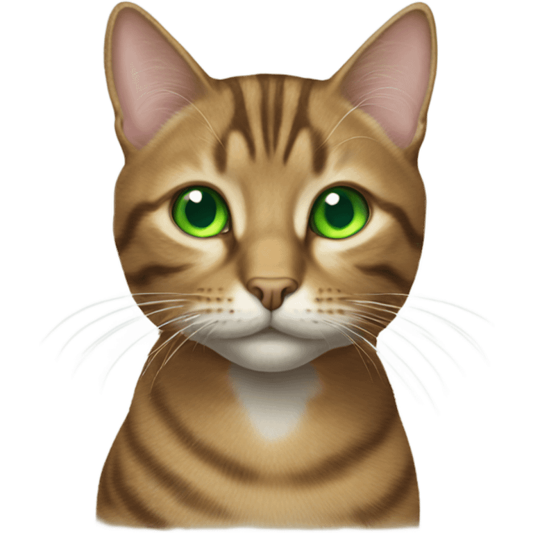 Realistic tabby cat with green eyes  emoji