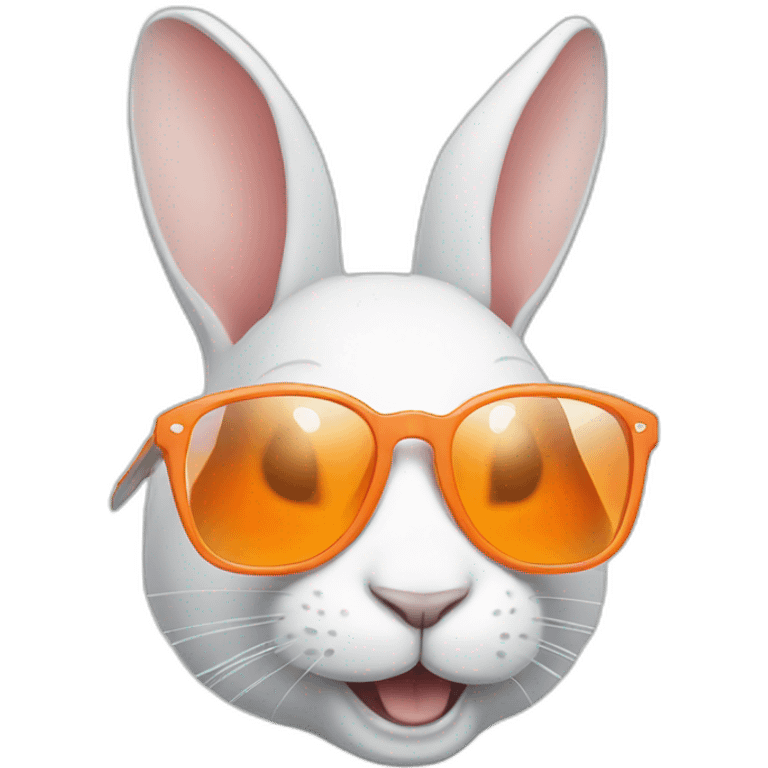 White rabbit with orange glasses emoji