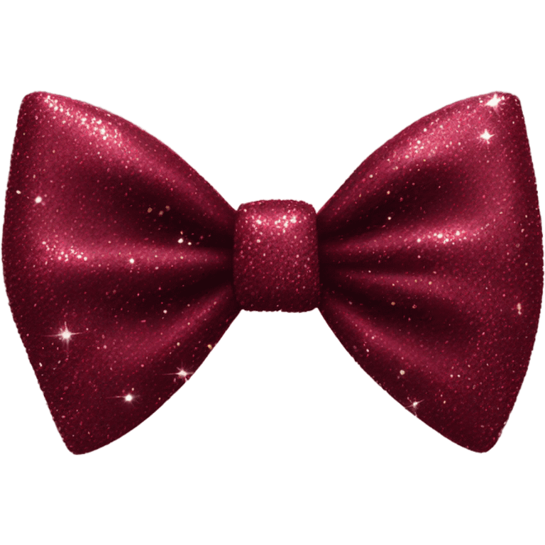 Maroon bow with glitter emoji