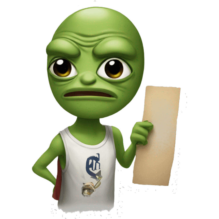 pepe holding Sign that reads Blame King emoji