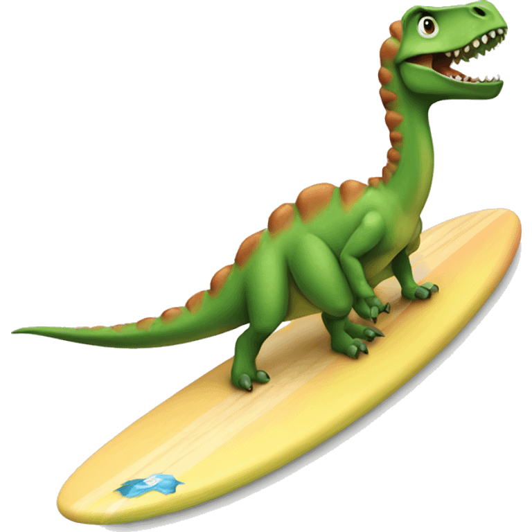 dinosaur on a surfboard emoji