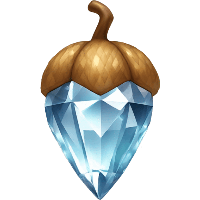 a Diamond Acorn, sparkling cut diamond, with short top and stem emoji