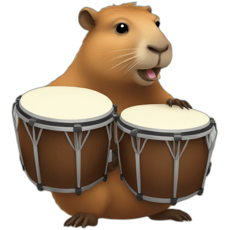 A capybara with bongos emoji