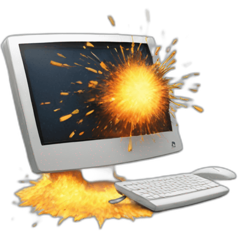 computer exploding emoji