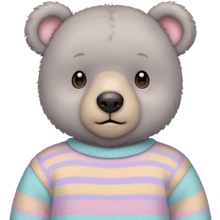 
gray teddy bear in a pastel sweater emoji