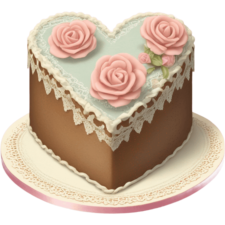 vintage valentine’s day cake emoji