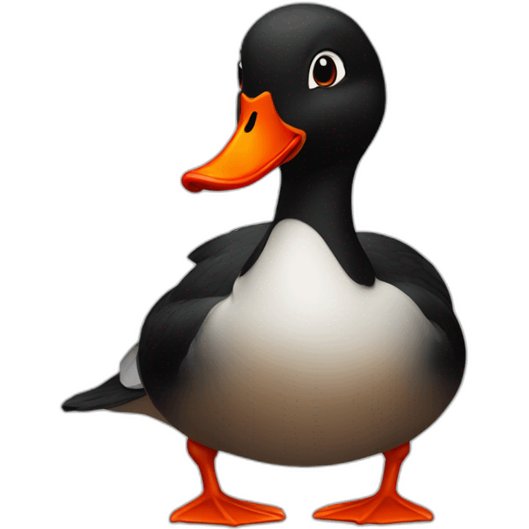 Black and red duck emoji