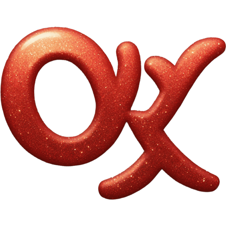 The letters xoxo in sparkly red font  emoji