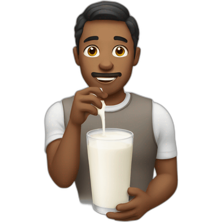 Man drinking milk emoji