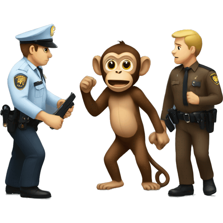 Monkey getting arrested emoji