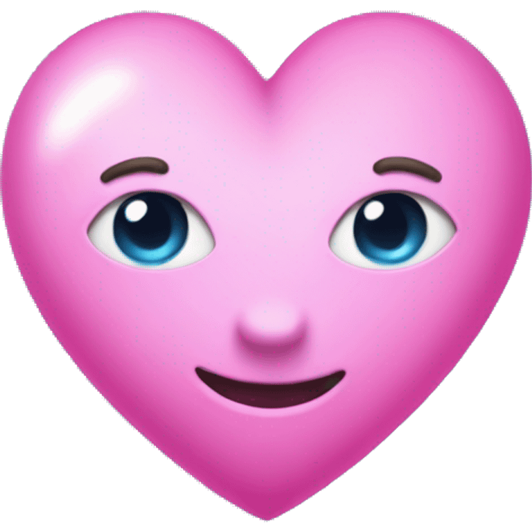 Pink heart, blue glow,  emoji