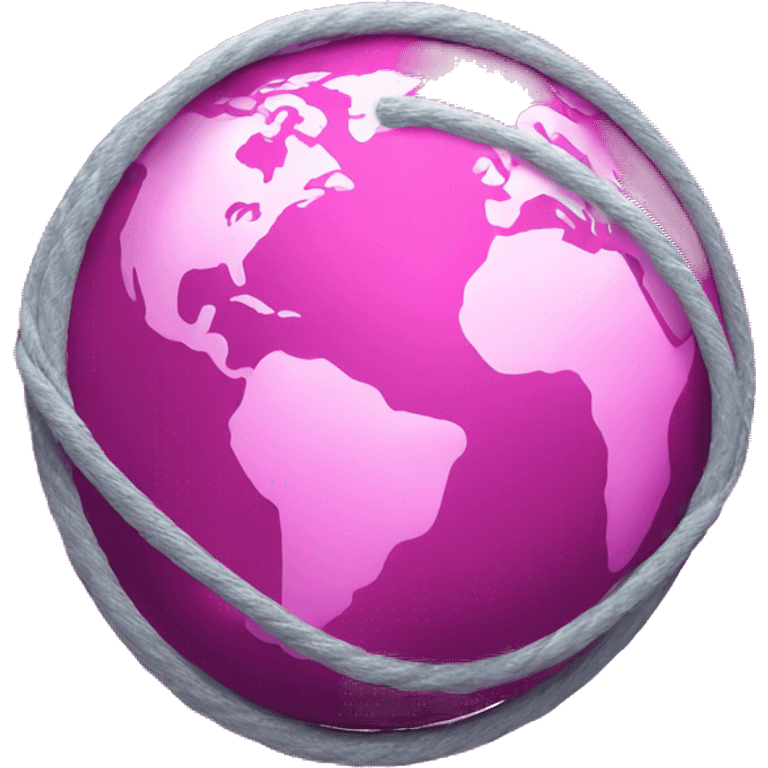  pink round earth  wrapped in a fiber optic cable  emoji