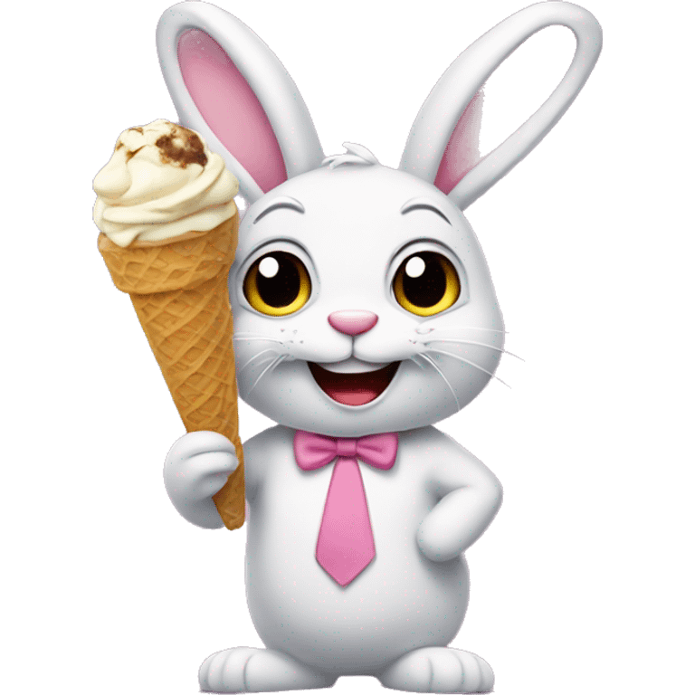 Bunny hold ice cream  emoji