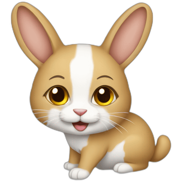 Chat sur lapin emoji