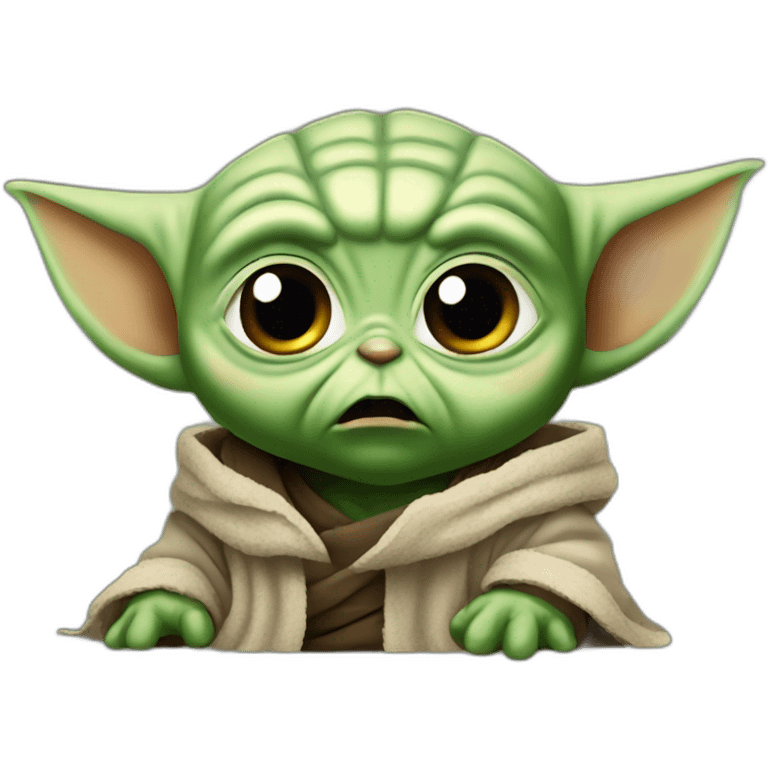 Angry baby yoda emoji