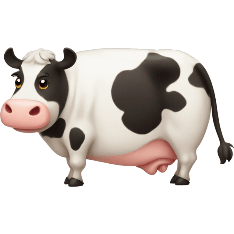 Fat cute cow emoji