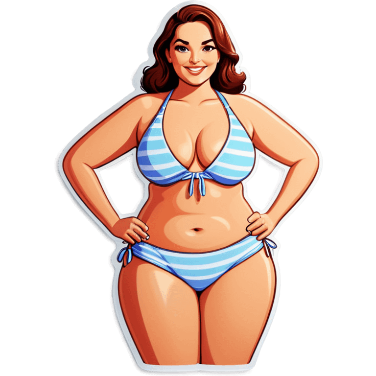 Realistic woman curvy bikini emoji