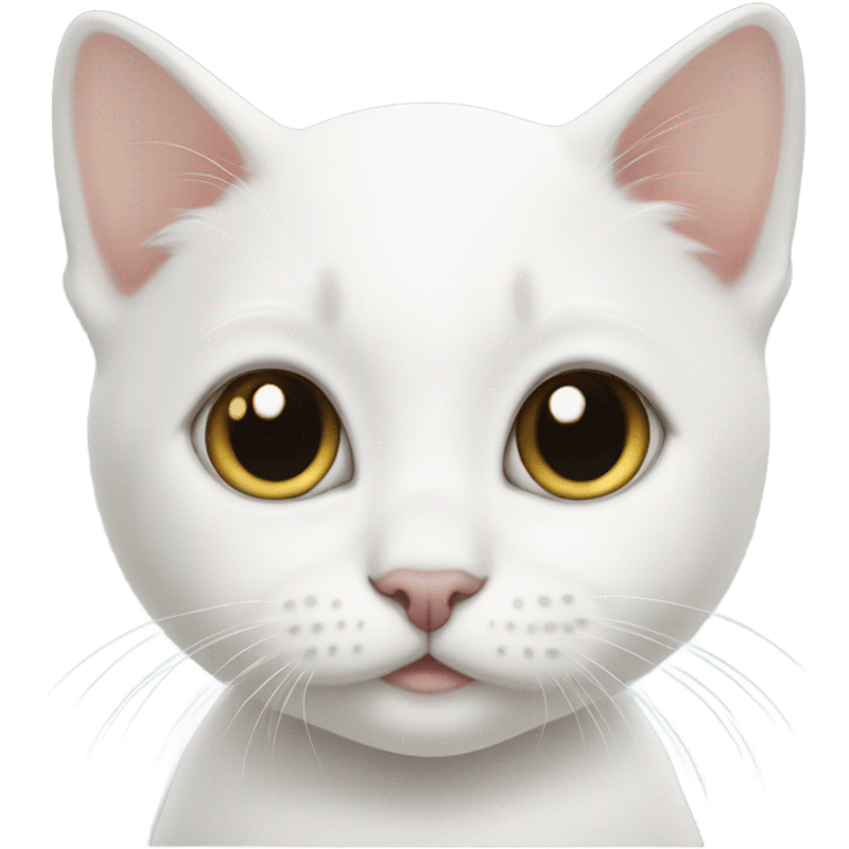 just the white baby cat with a little black spot on ear emoji