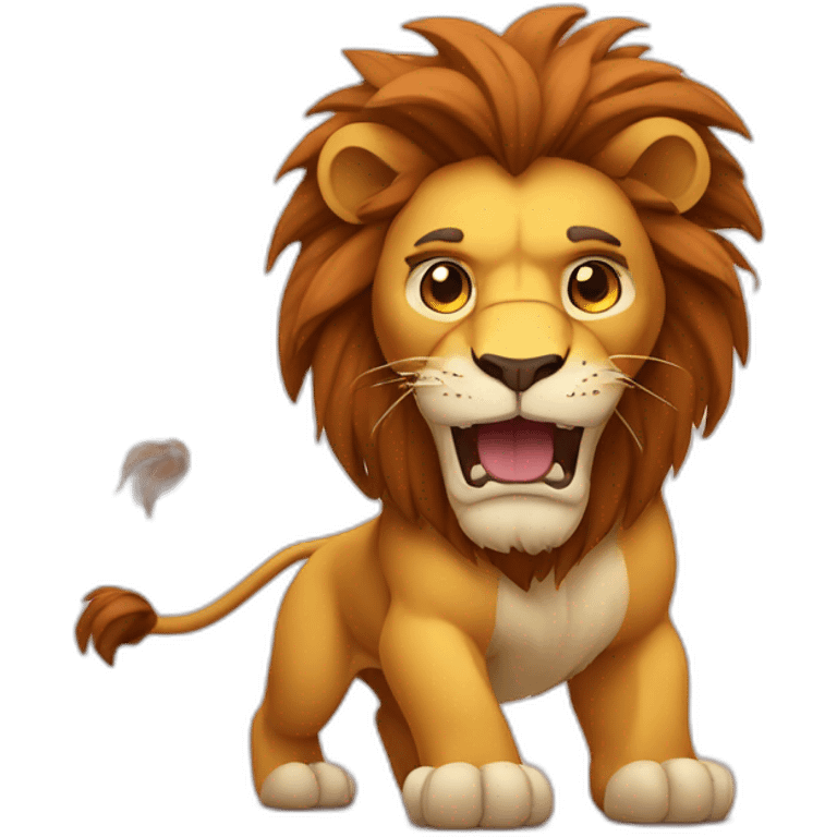 The lion shows muscles emoji