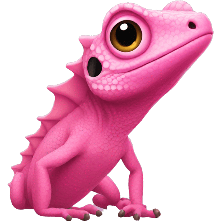 a lizard in pink emoji