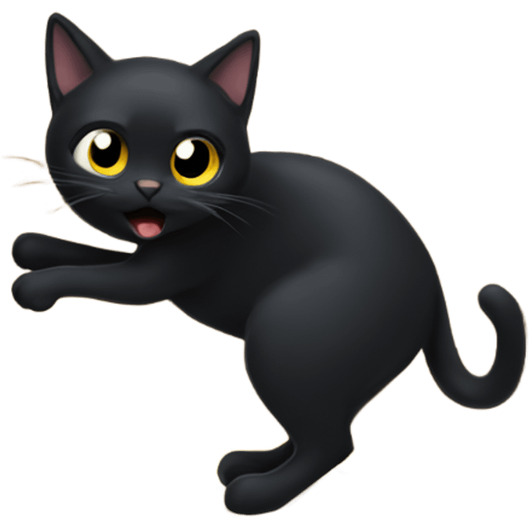 Black cat dropping something off the cabinet emoji