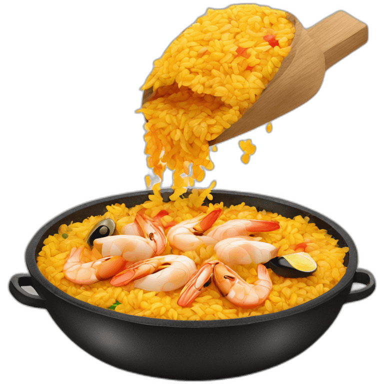 Paella Emoji Perfectly cooked rice with seafood and vegetables, a delight for lovers of Spanish cuisine. emoji