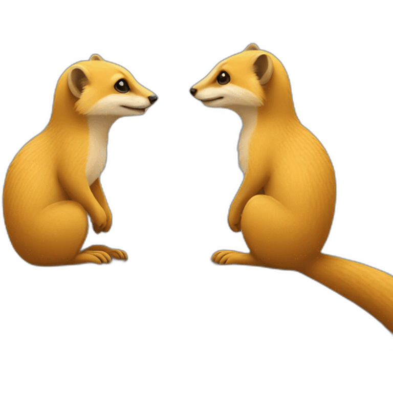 Yellow mongoose in love emoji